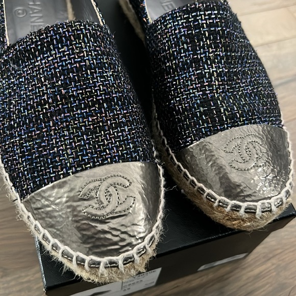 100% Authentic Chanel Tweed Espadrilles Size 39 - Picture 2 of 7